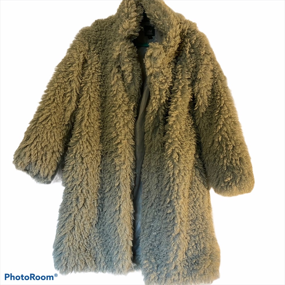 Wild Fable Fuzzy Gray Blue Coat, size Small